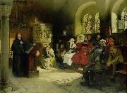Hugo Vogel Martin Luther preaching at the Wartburg Sweden oil painting artist